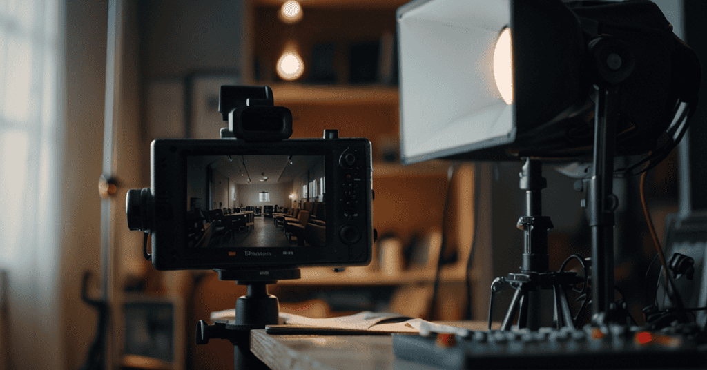 camera equipment displayed from a vlogger